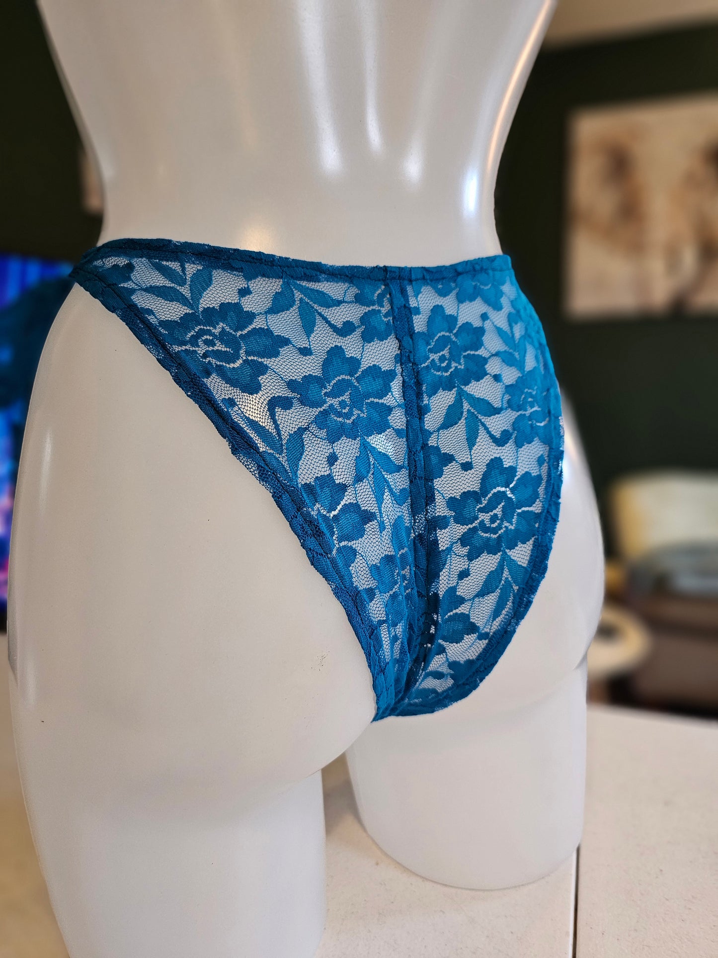 Lace Blue Dress & Pant Set