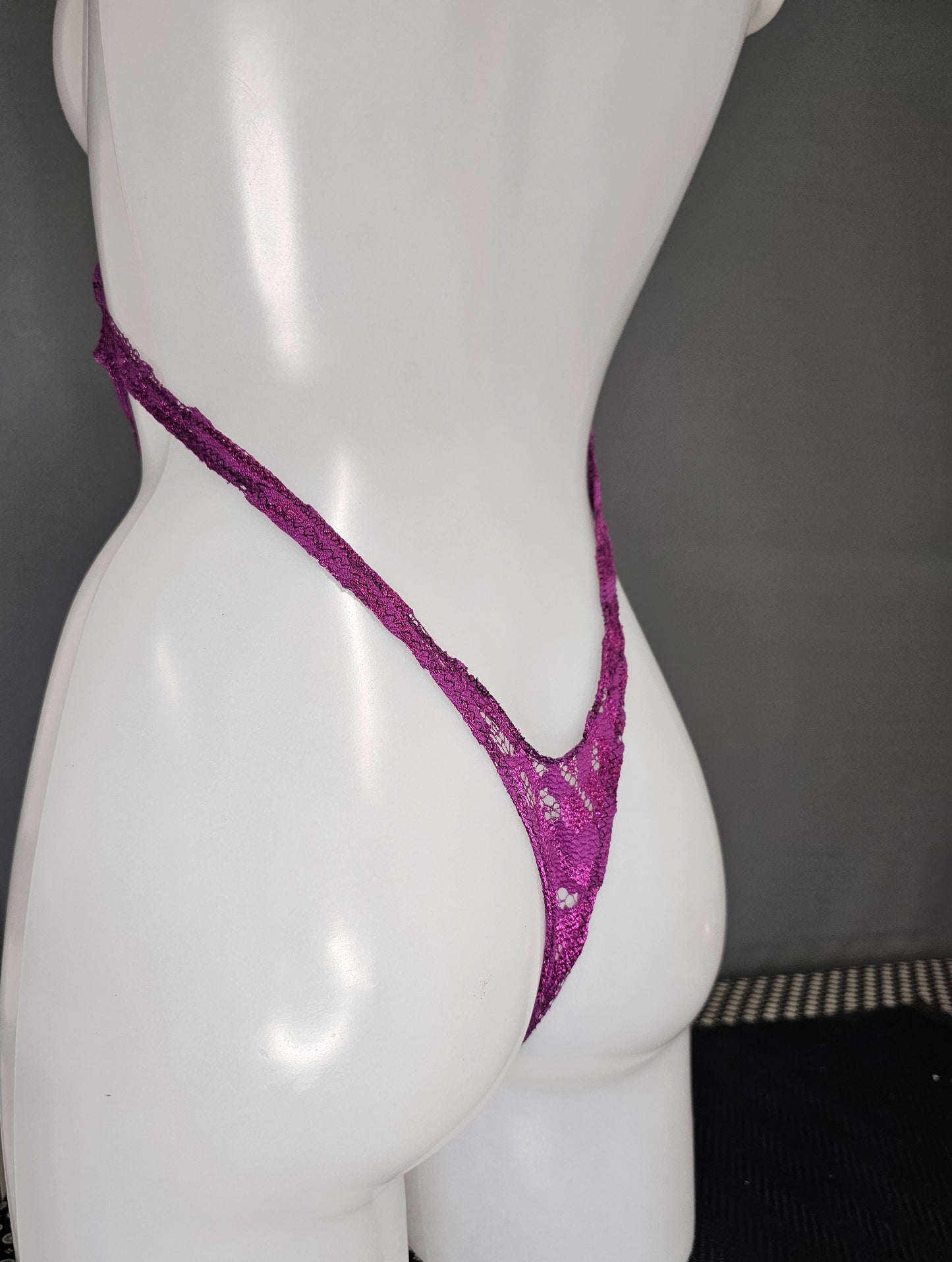 Plum Lace Thong Back Bodysuit