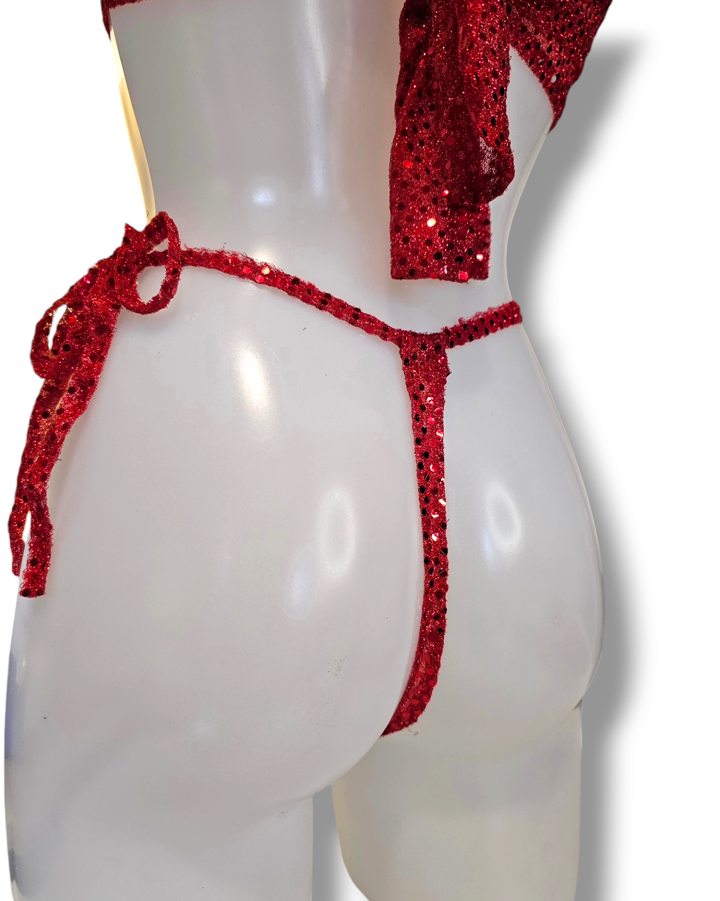 Red Sequin Lingerie Set