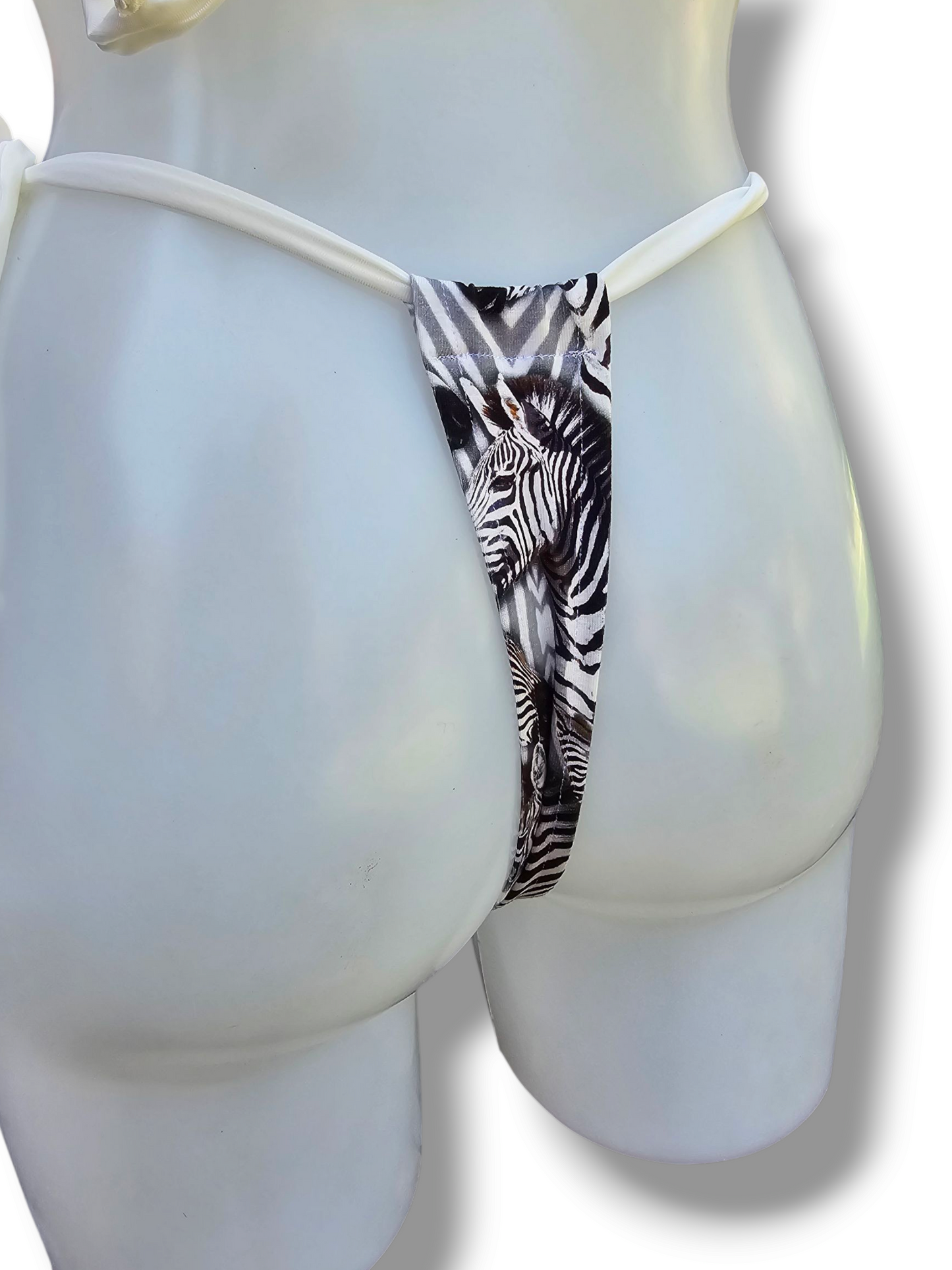 Zebra Triangle Thong Bikini