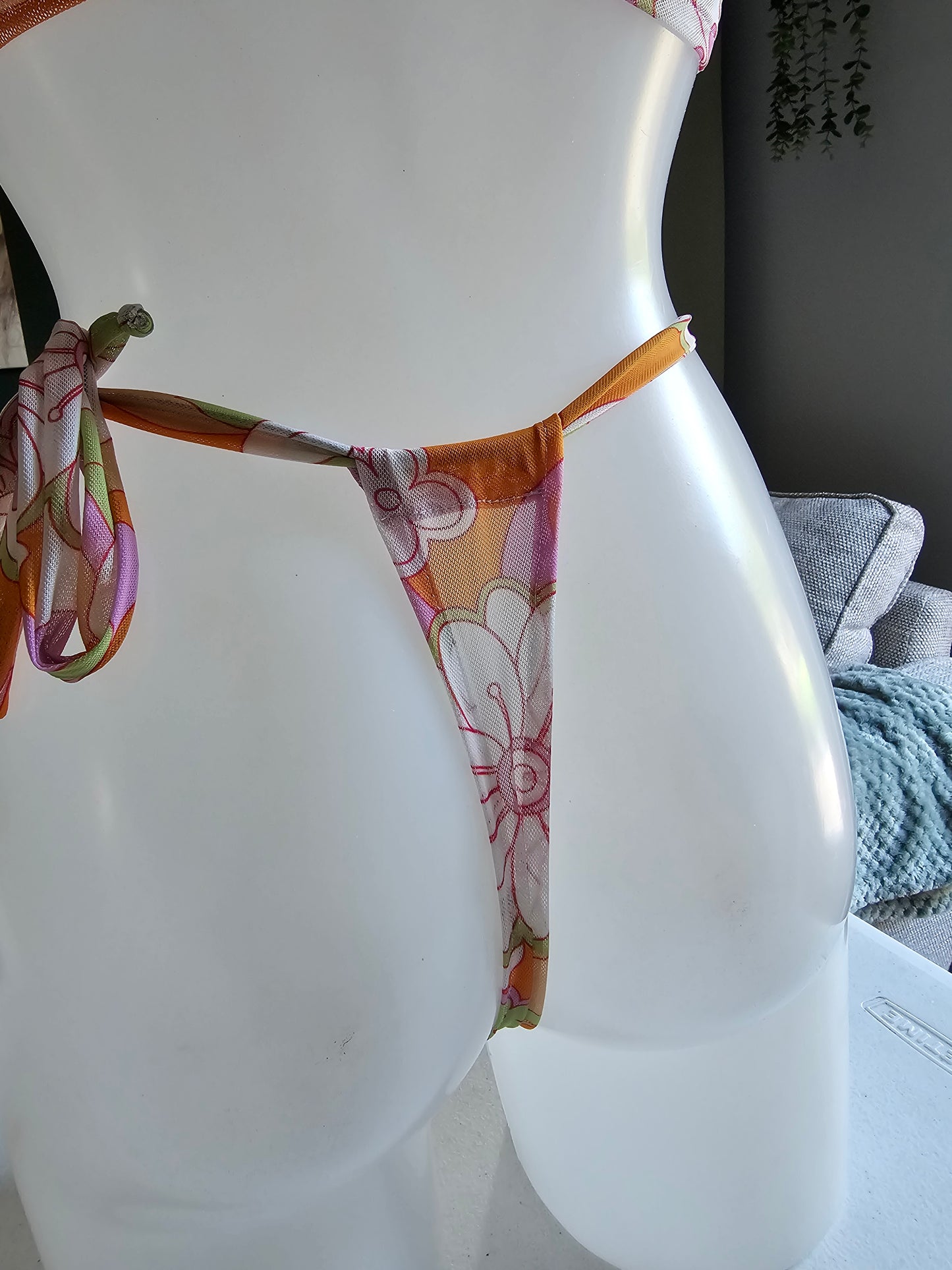 Pretty Floral Sheer Lingerie Set