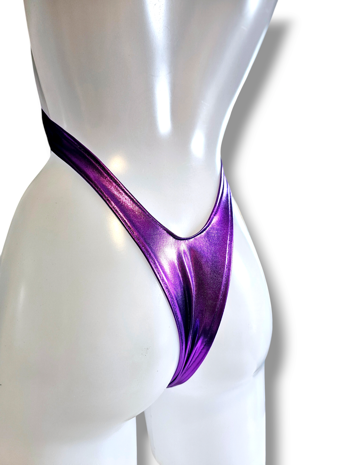 Purple Pixie Metallic Thong Back Bodysuit