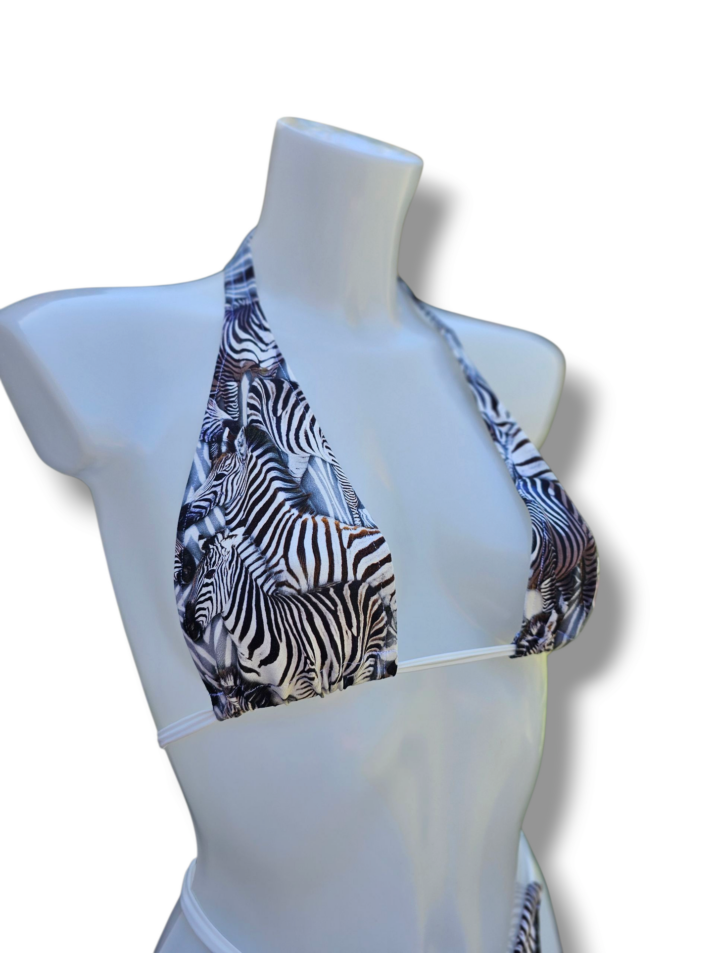 Zebra Triangle Thong Bikini