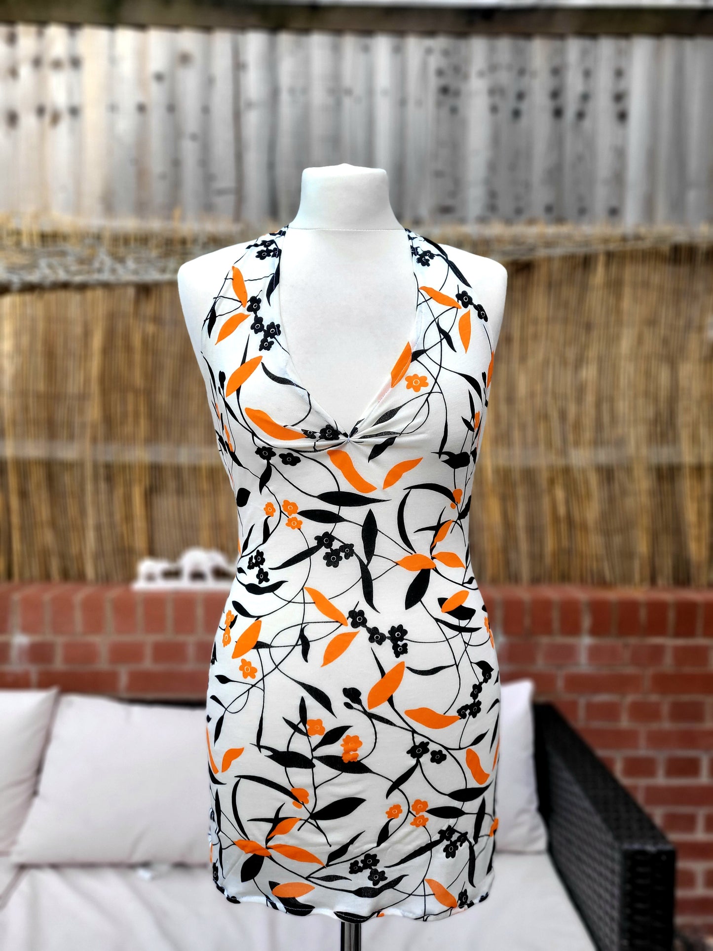 Orange & Black Floral Dress