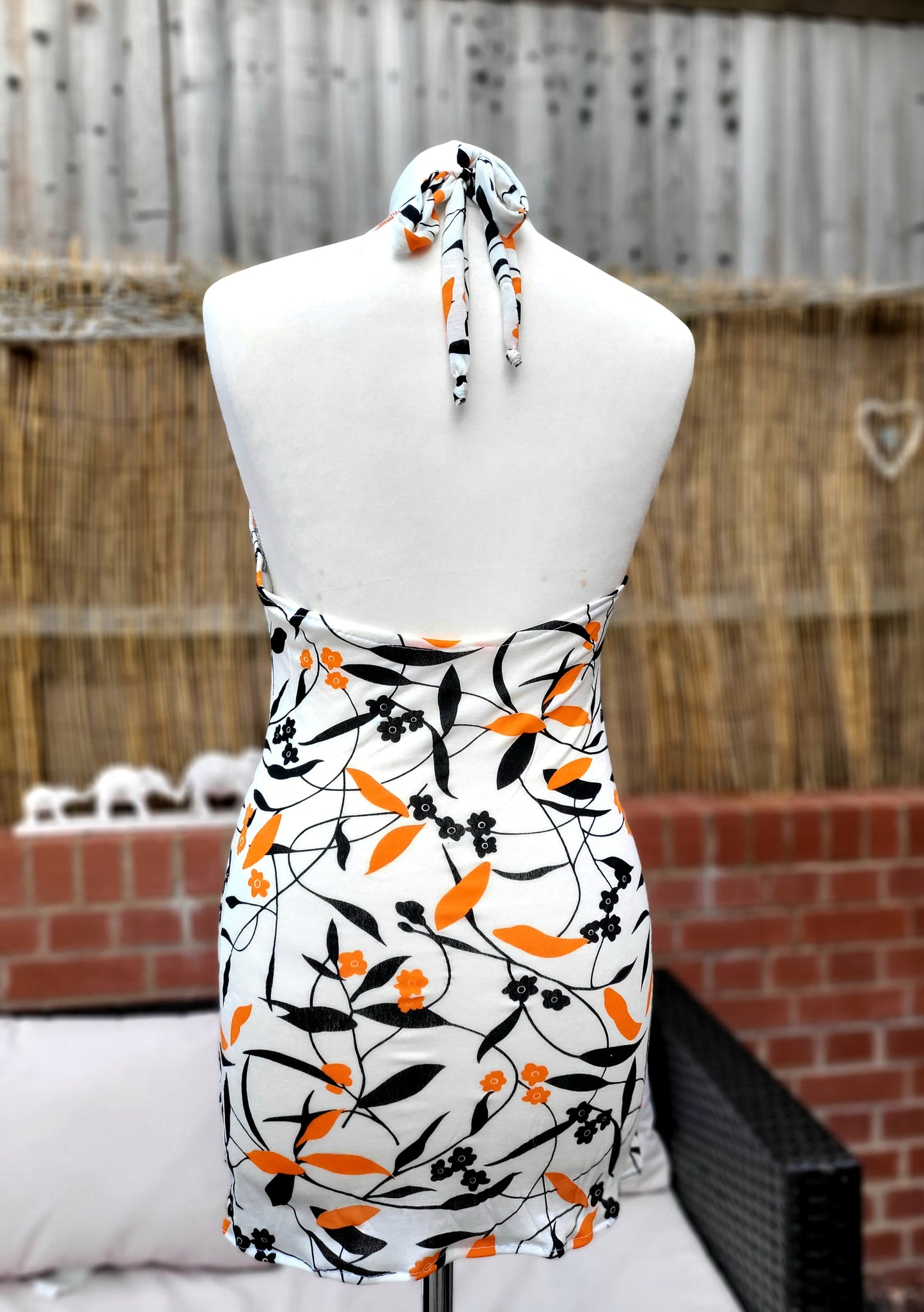 Orange & Black Floral Dress