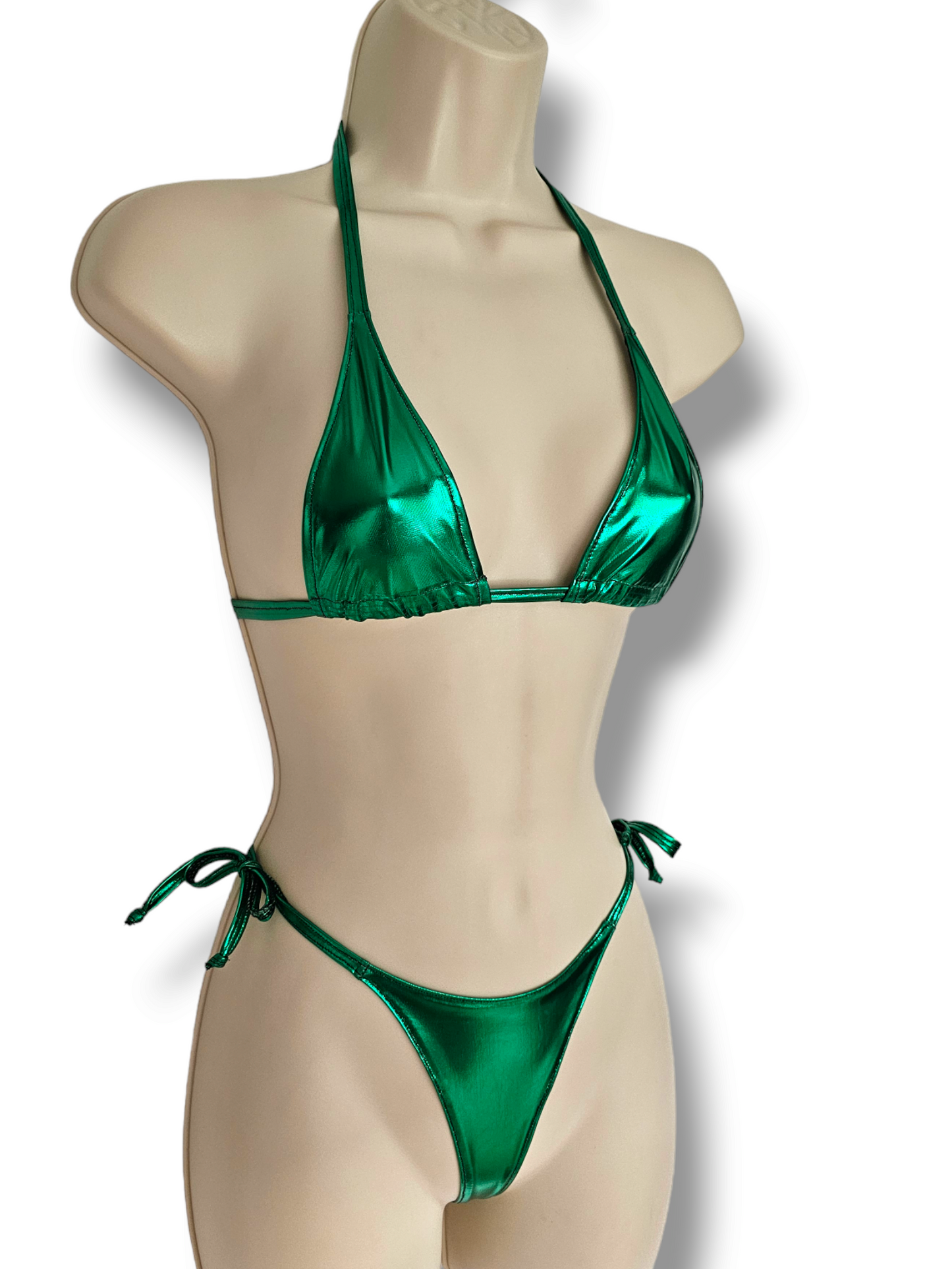 Emerald Green Metallic Thong Bikini