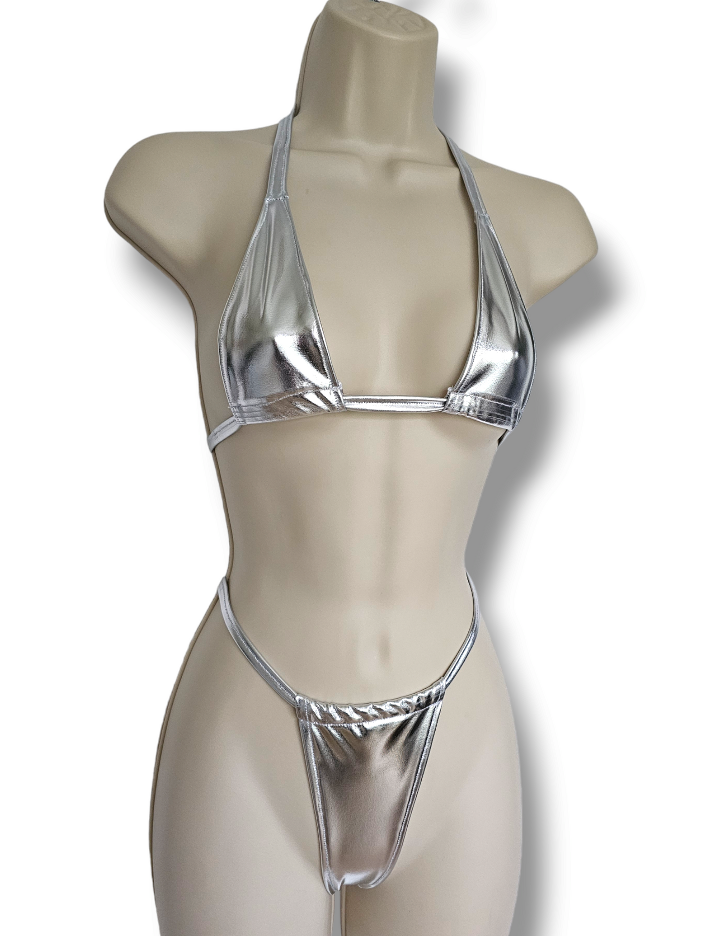 Silver Metallic Micro Bikini