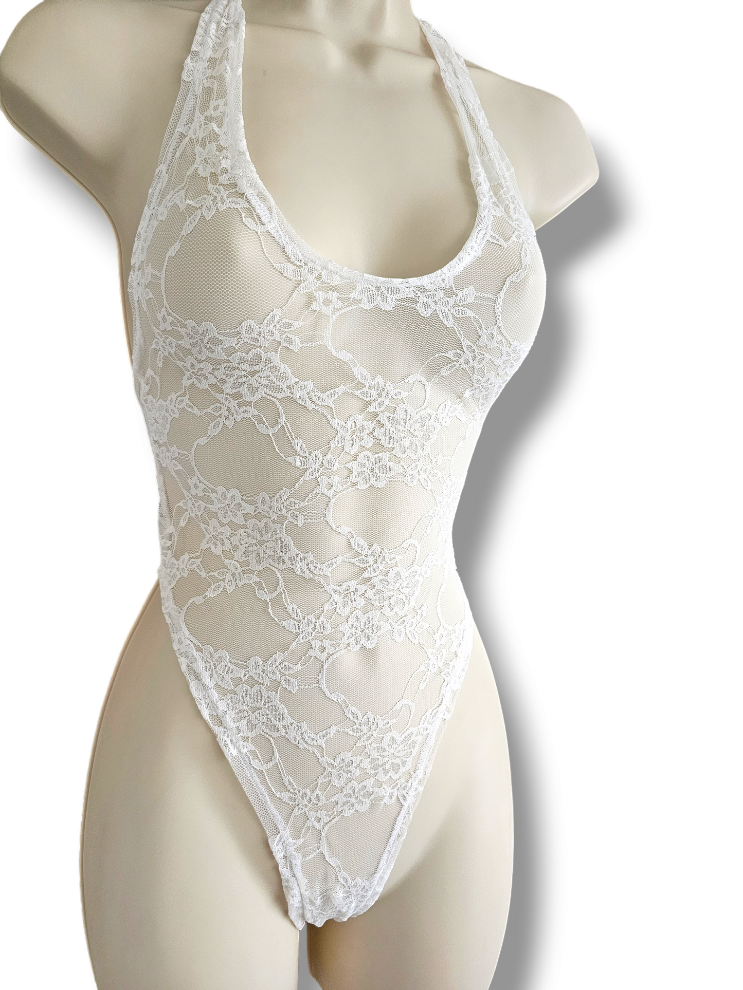 Shimmer White Lace Bodysuit