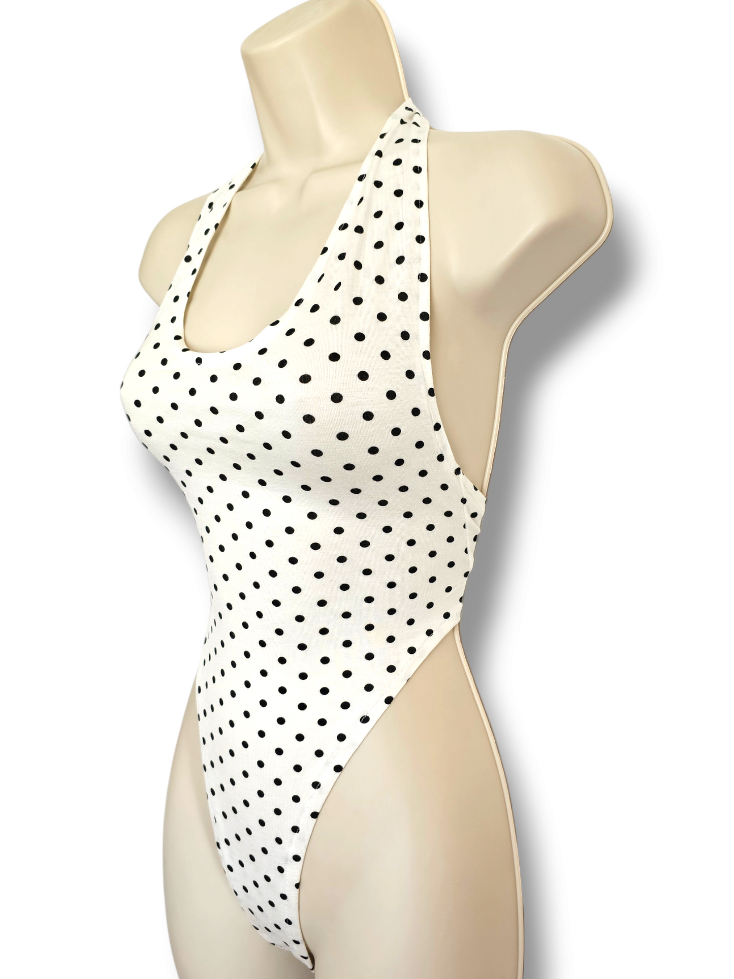 Polka-dot White Bodysuit