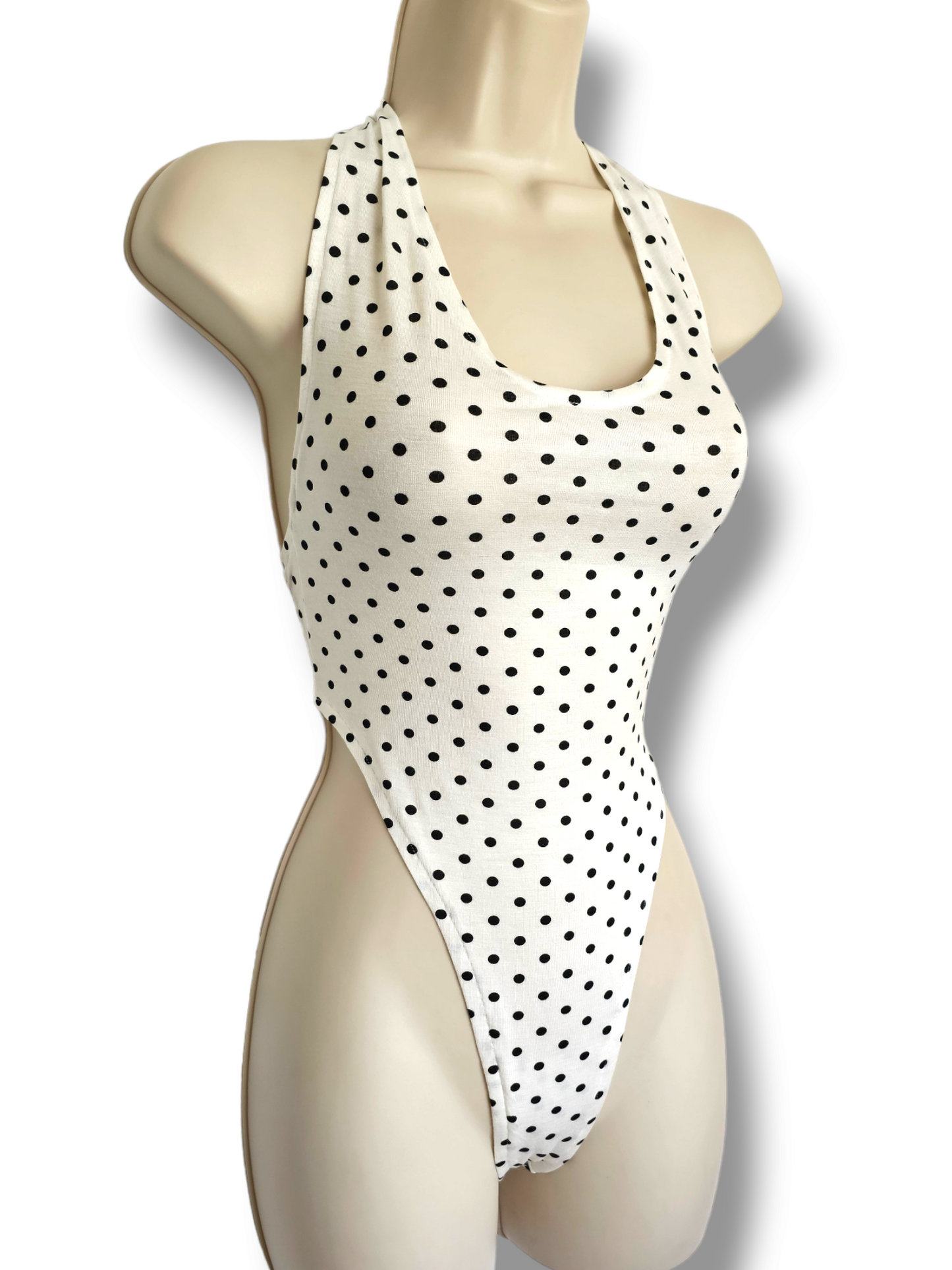 Polka-dot White Bodysuit