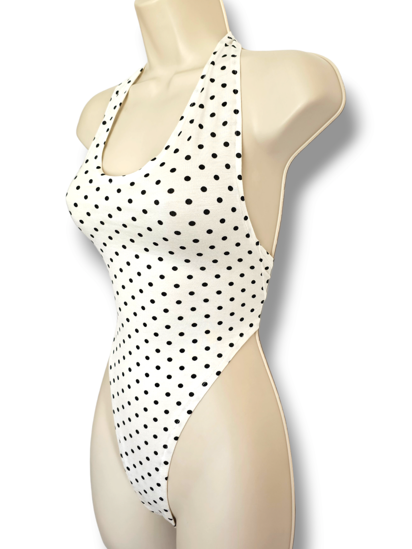 Polka-dot White Bodysuit