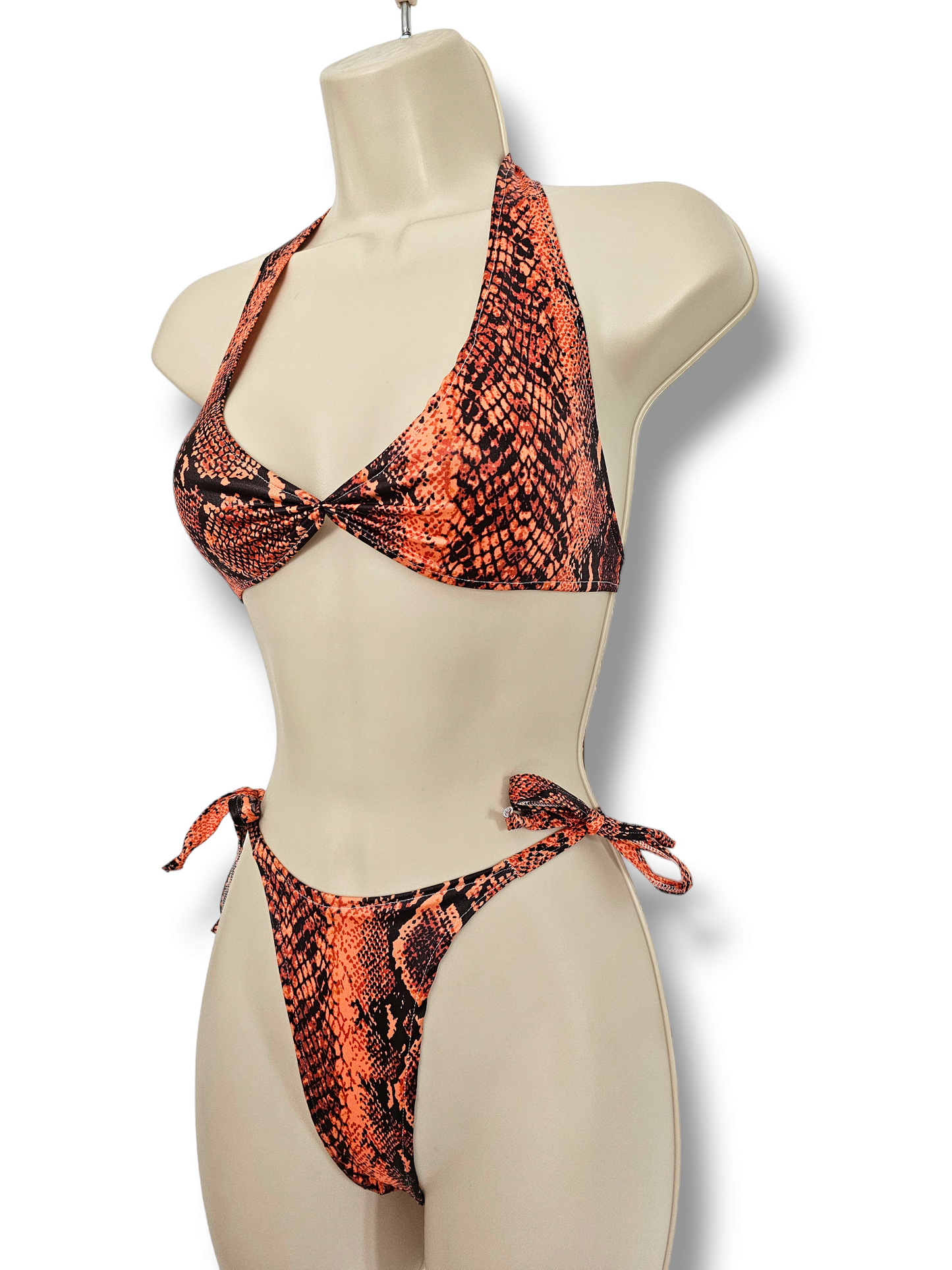 Snake Print Wetlook Bikini