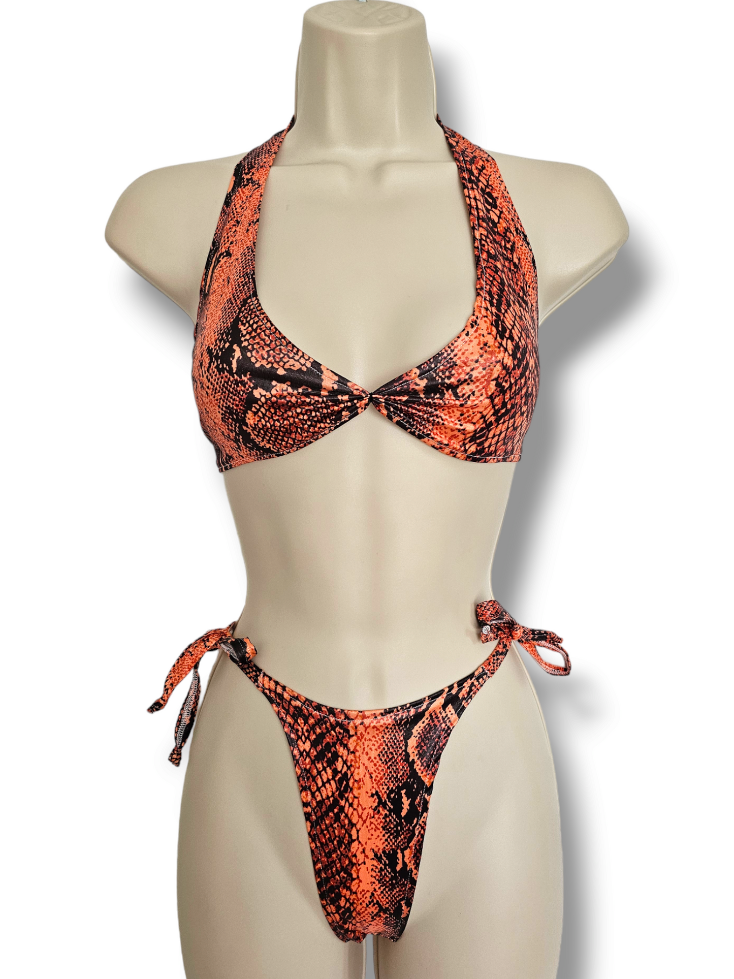 Snake Print Wetlook Bikini