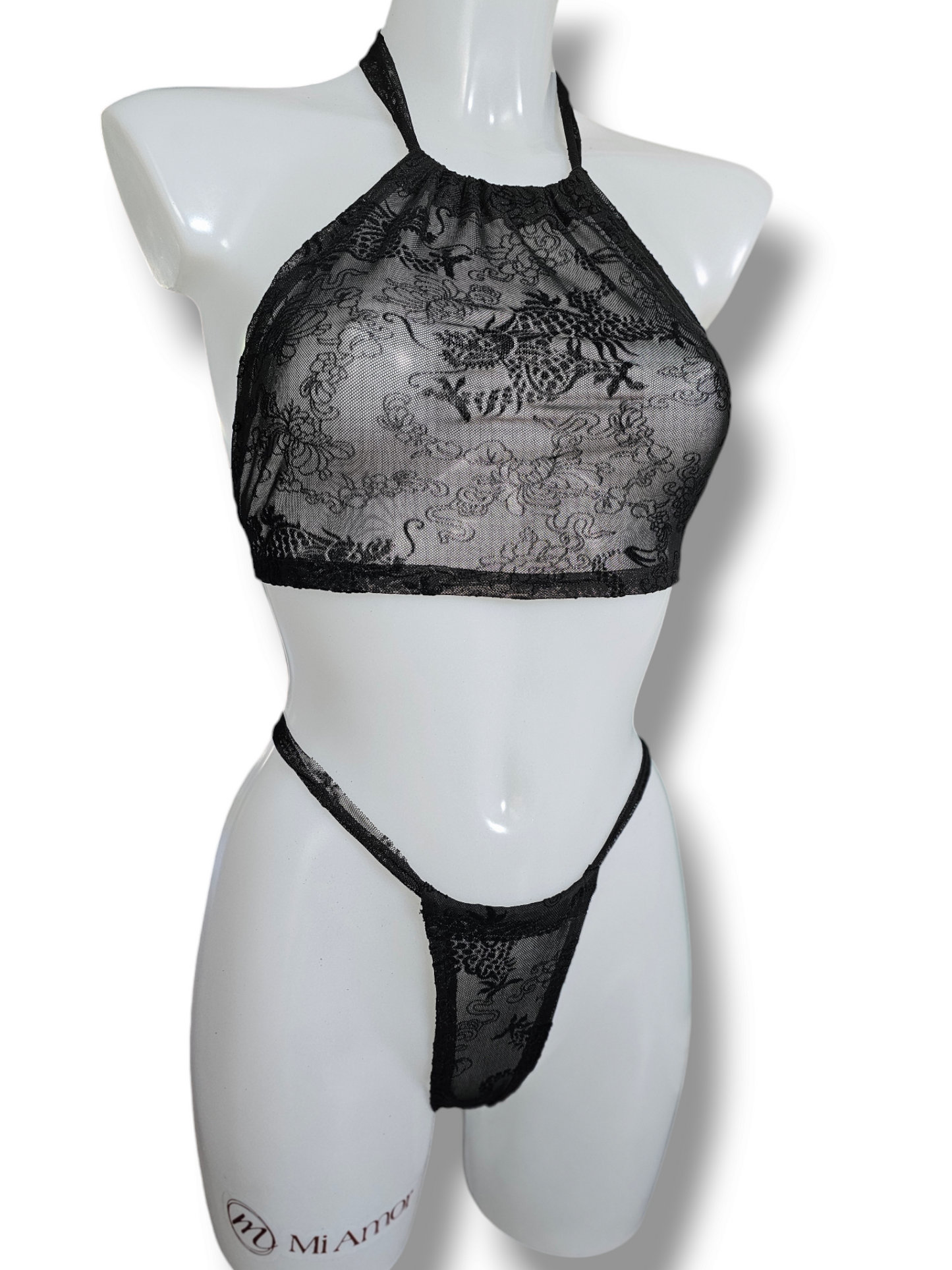 Dragon Mesh Sheer Lingerie Set