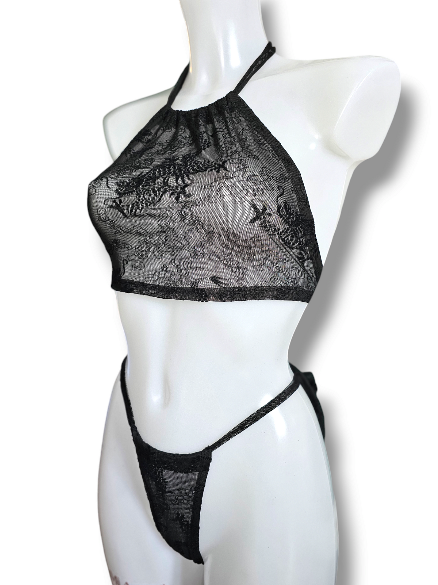 Dragon Mesh Sheer Lingerie Set