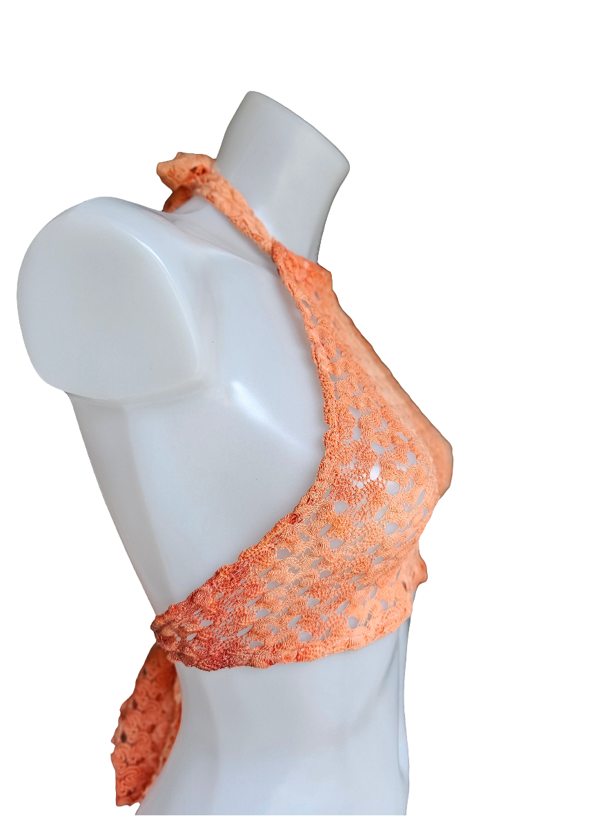 Coral Crochet Lace Top