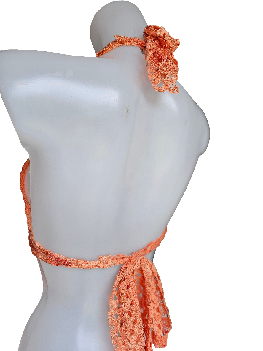 Coral Crochet Lace Top