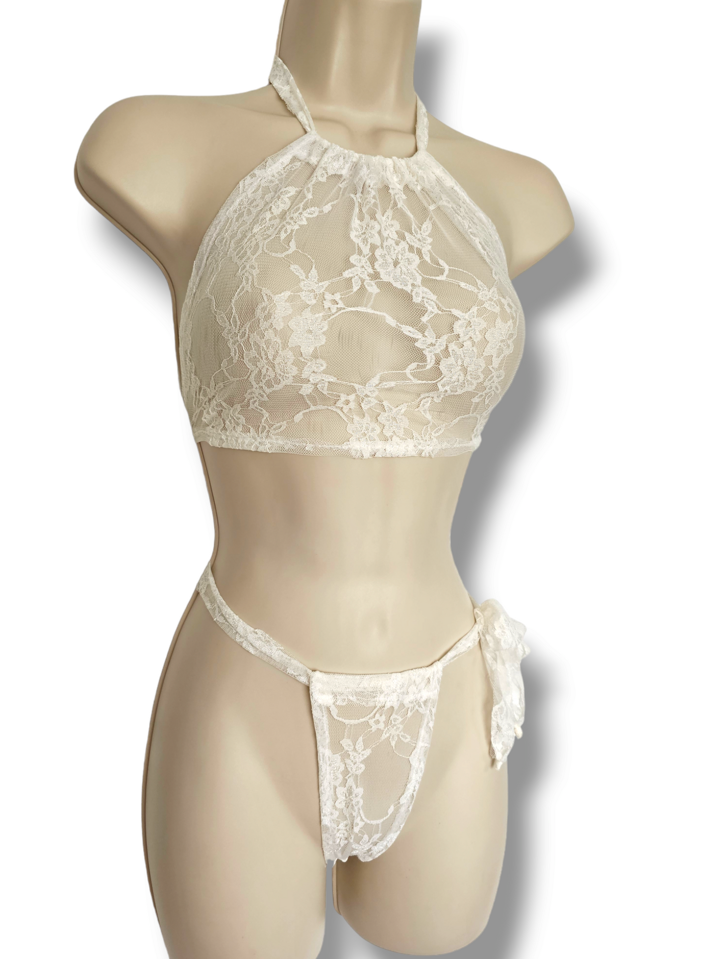 Oh So Sheer White Lace Lingerie Set