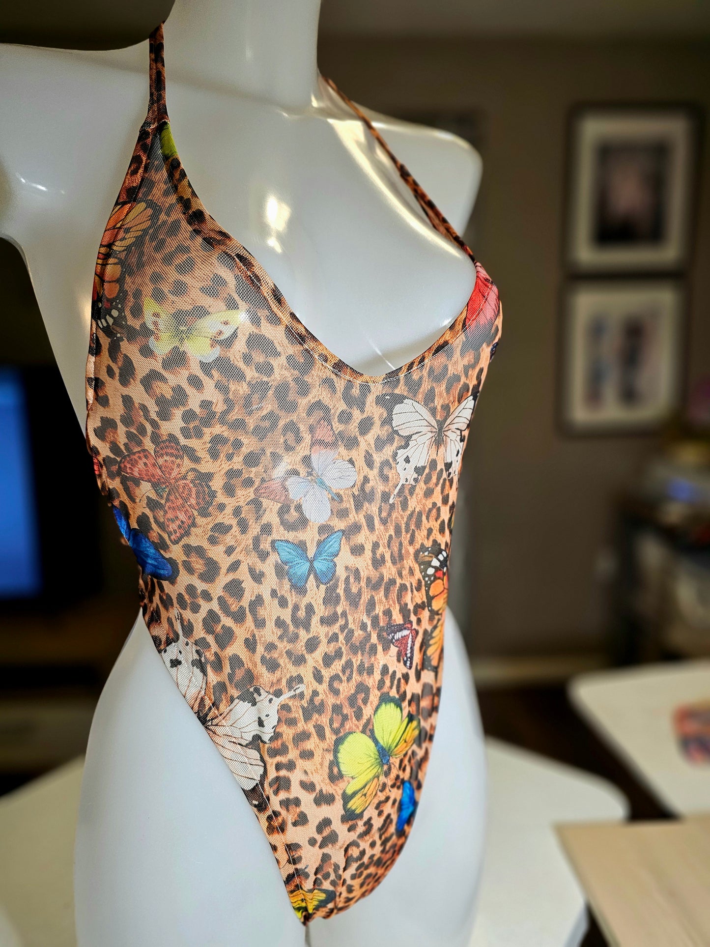 Wild Butterfly Sheer Mesh Bodysuit
