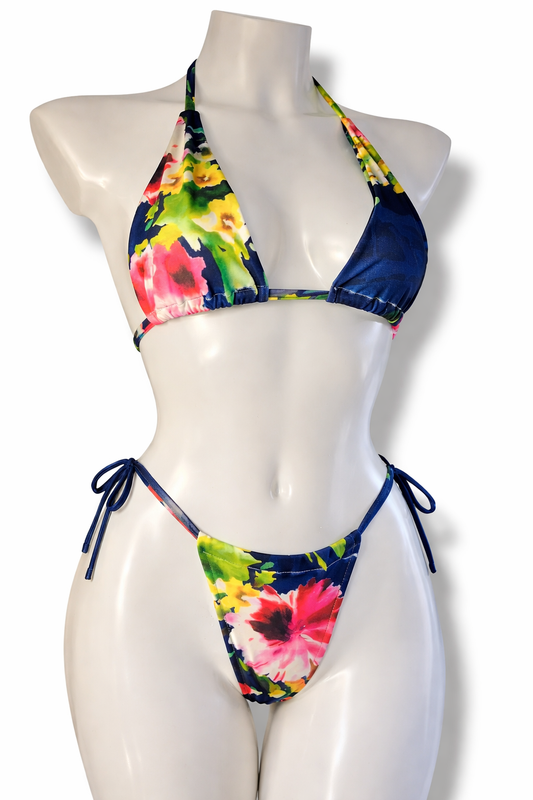 Midnight Bloom Navy Floral Bikini