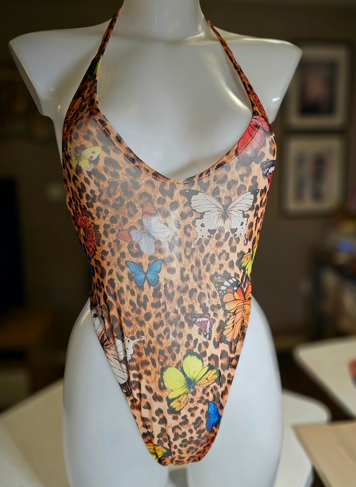 Wild Butterfly Sheer Mesh Bodysuit