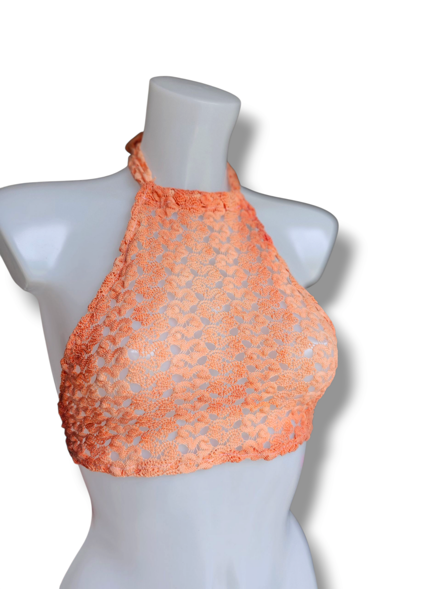 Coral Crochet Lace Top