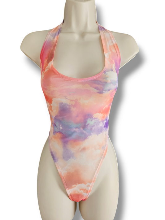 Cloud Print Mesh Bodysuit