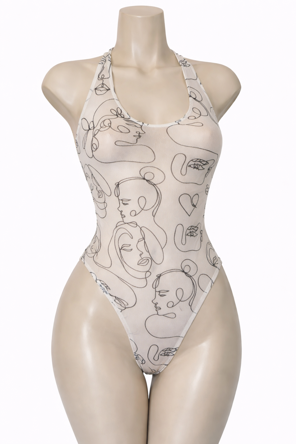 Muse Line Sheer Mesh Bodysuit