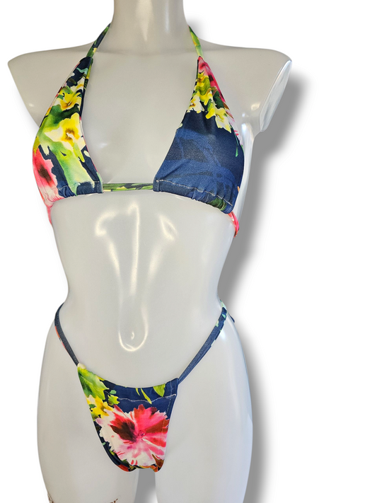 Navy Floral Bikini
