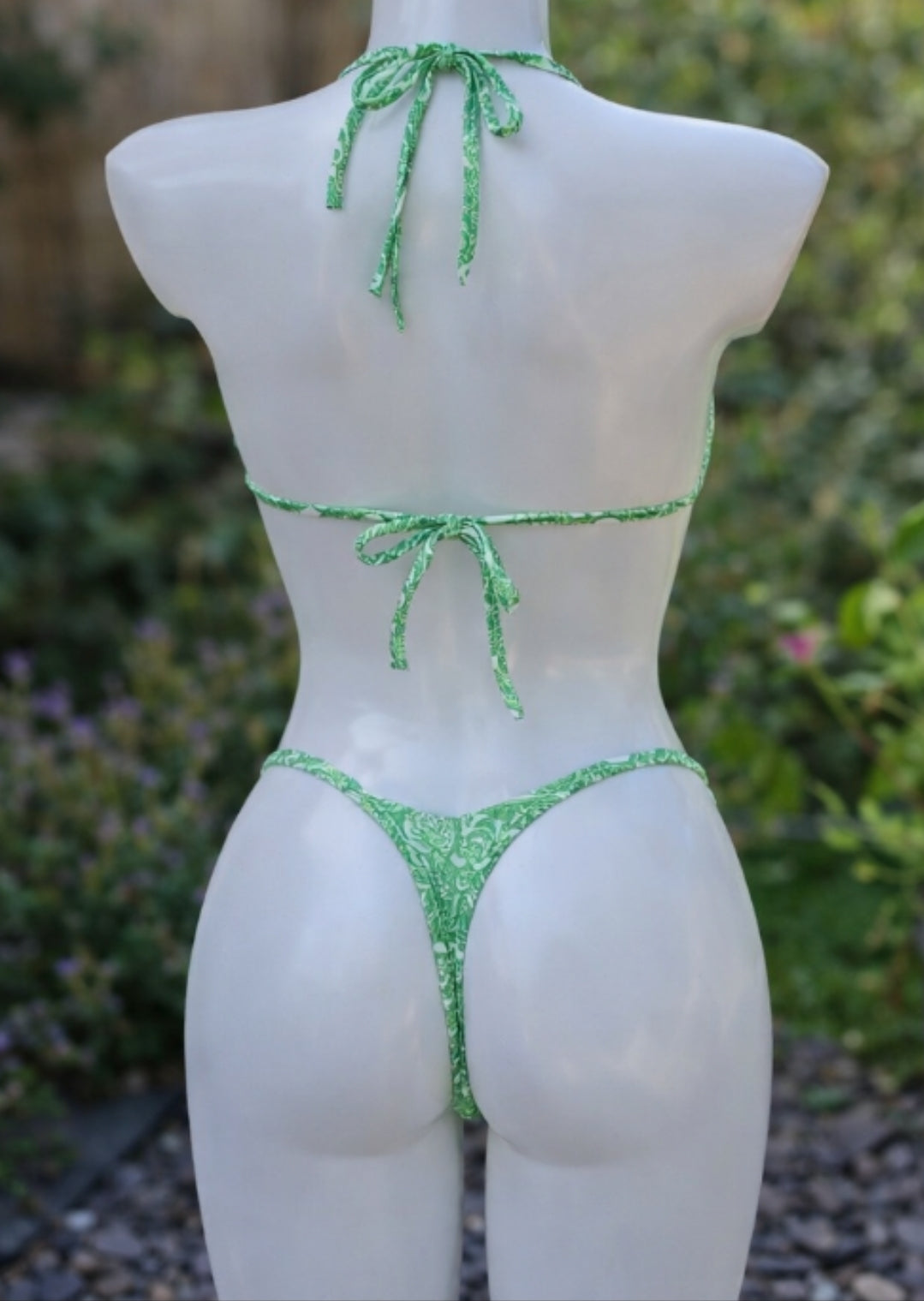 Green Paisley Tie Bikini Set