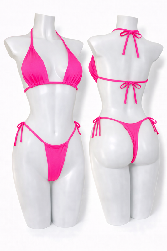 Neon Pink Heat Bikini Set