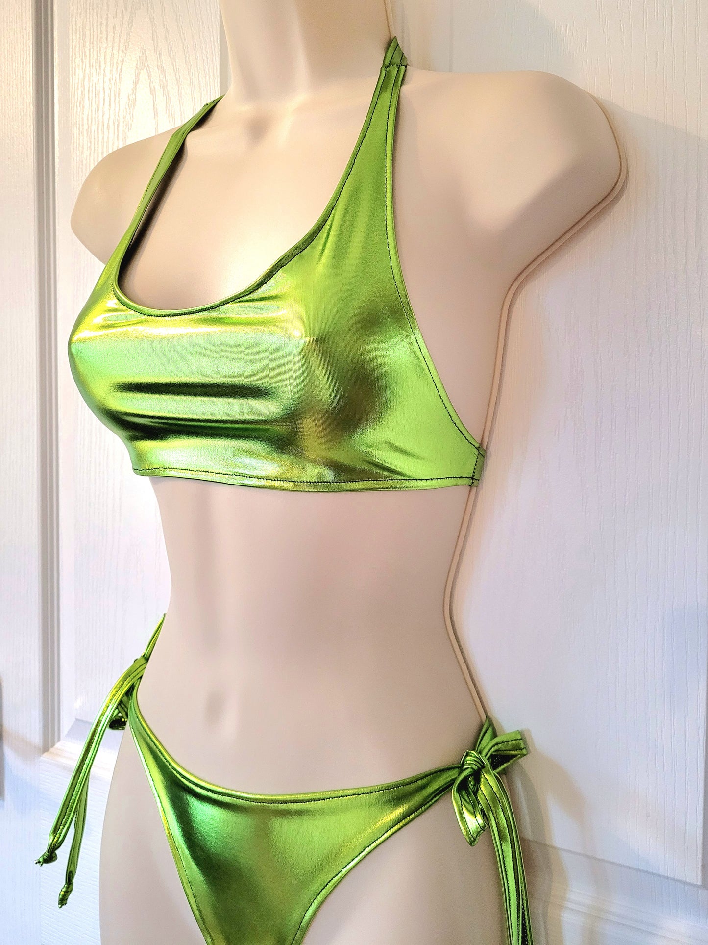 Lime Green Metallic Bikini