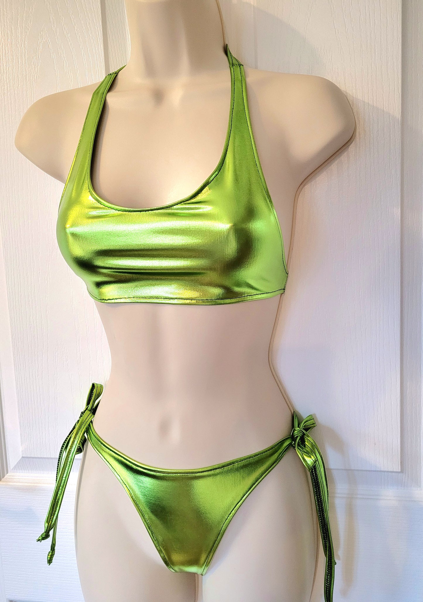 Lime Green Metallic Bikini