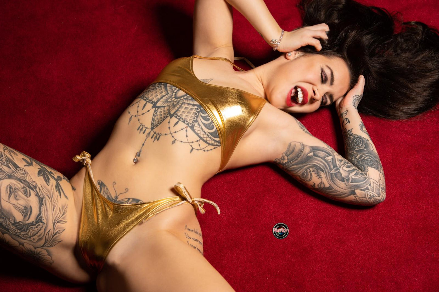 Tasha Gold Metallic PVC Bikini